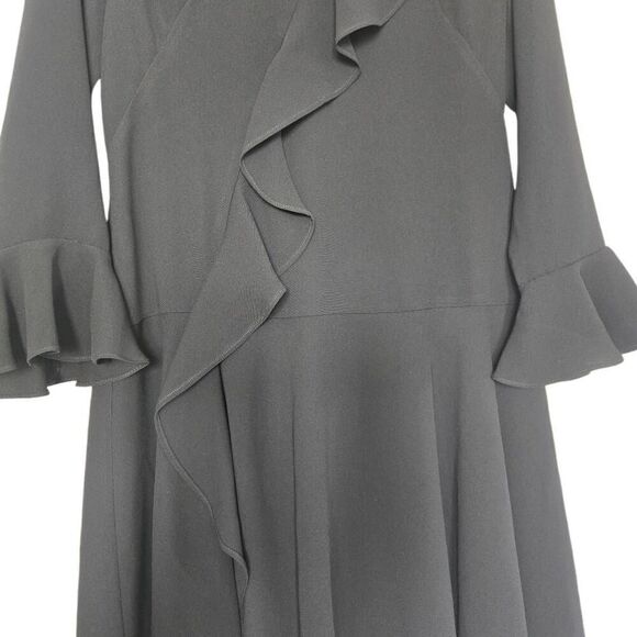 Shoshanna Windham Asymmetric Ruffle Black Shift Dress Size 4 - Picture 4 of 12